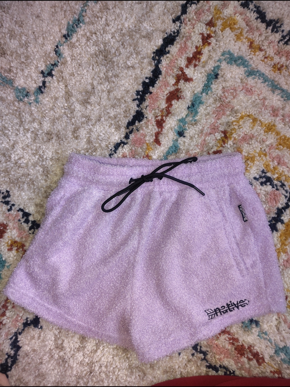 Native languaLavender Terry Athletic Shorts with Black Drawstring Size Small Euc